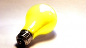 yellow light bulb idea